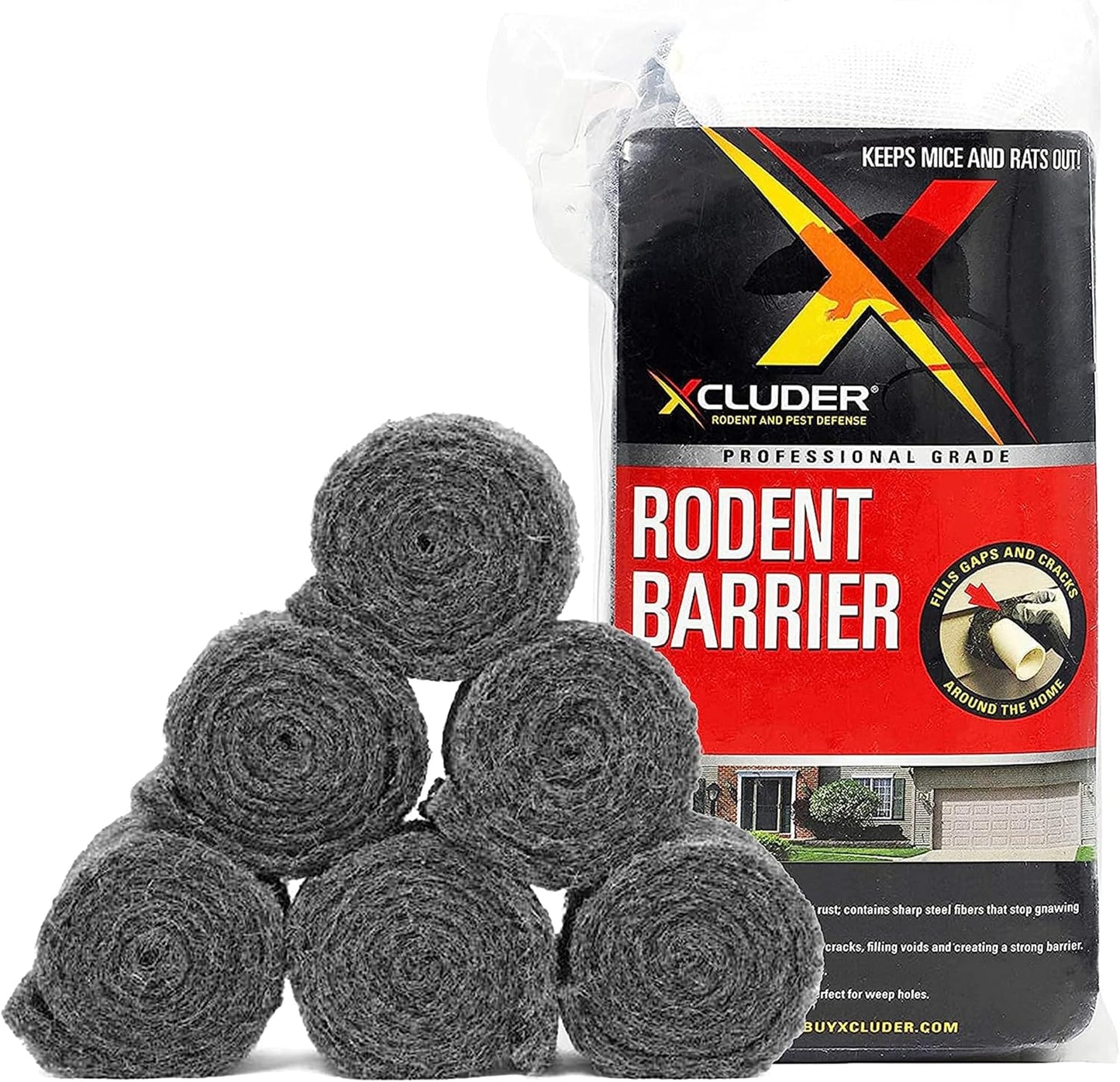 Tela relleno control roedores 6 rollos lana acero inox