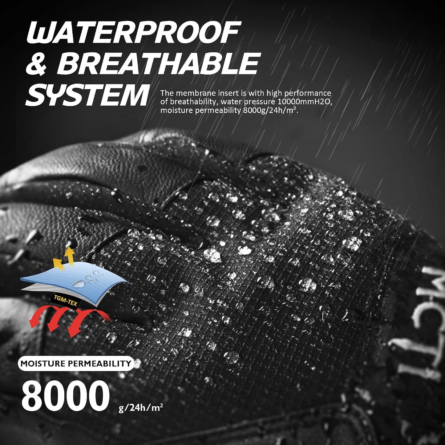 Guantes esquí cuero hombre impermeables pantalla táctil