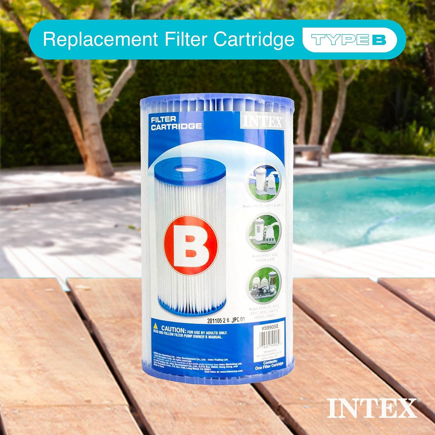 Cartucho filtro piscina tipo B 6 unidades Dacron