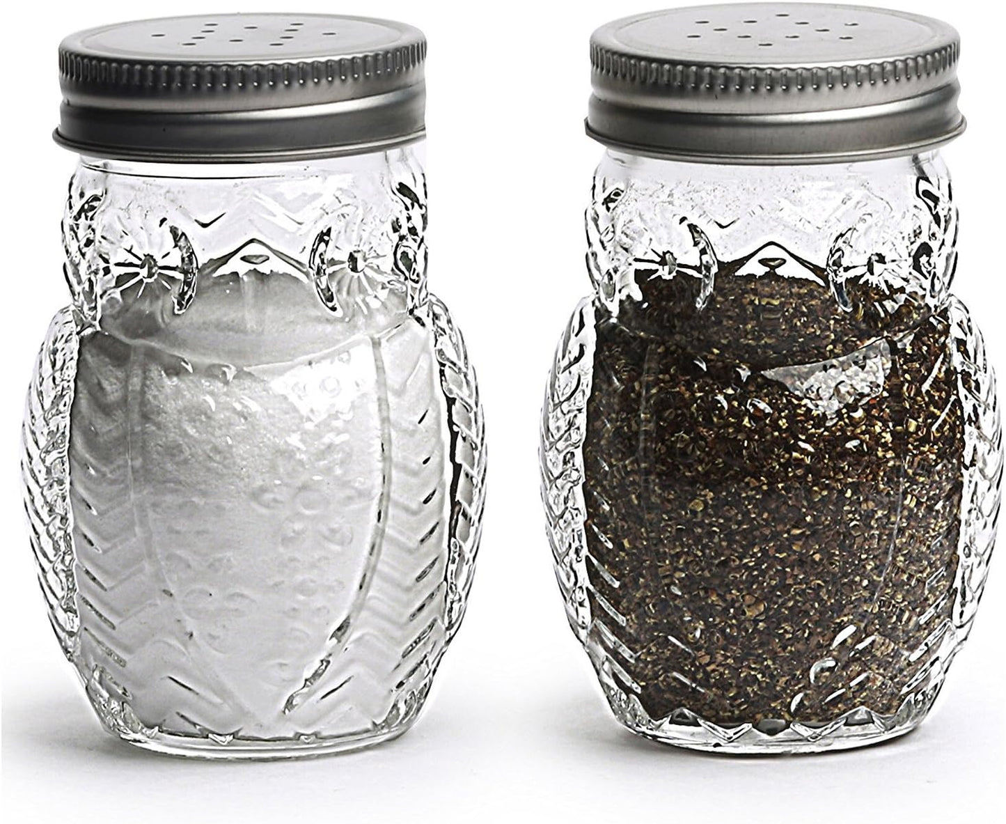 Salero y pimentero cristal búho 5oz set 2
