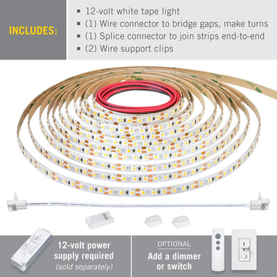 Tira luces LED blancas 12V 120LED/m 8.2pies