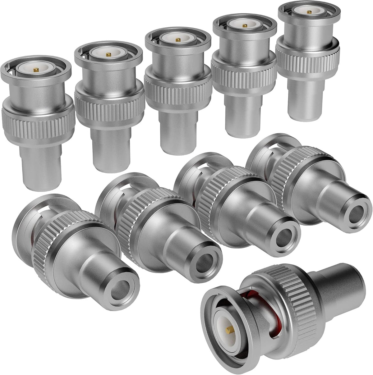 Adaptador BNC a RCA pack 10 conector RG6 para CCTV