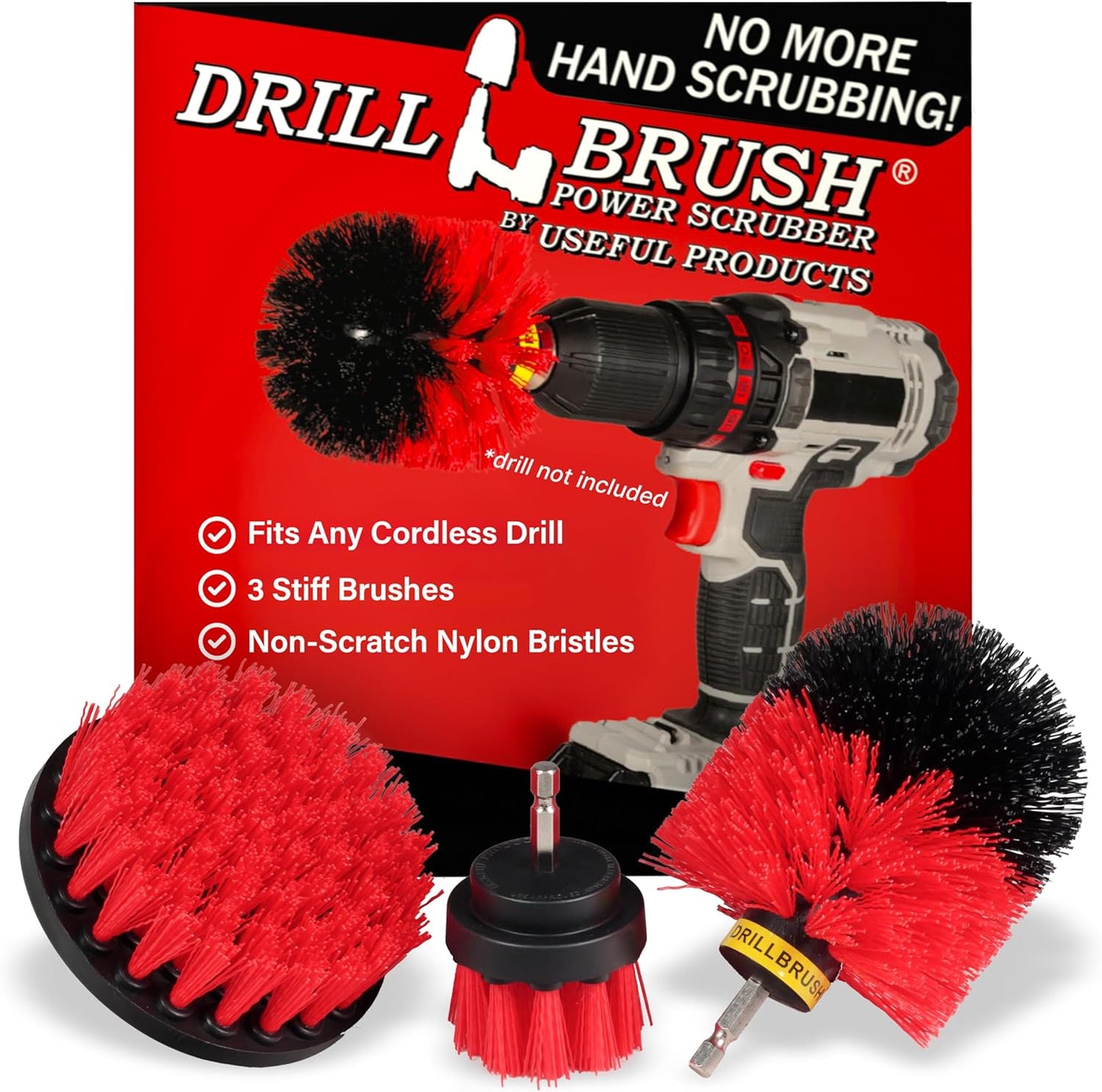 Kit cepillo cerdas rígidas para hormigón ladrillo chimenea