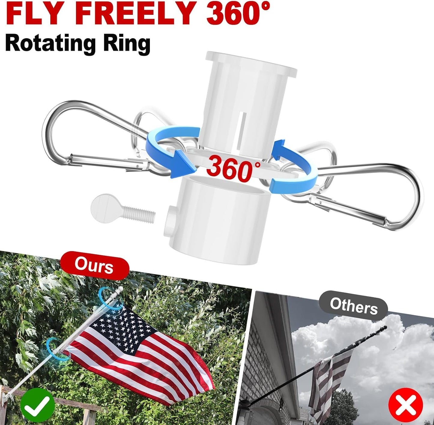 Soporte poste bandera exterior 6ft para 3x5 y 4x6"