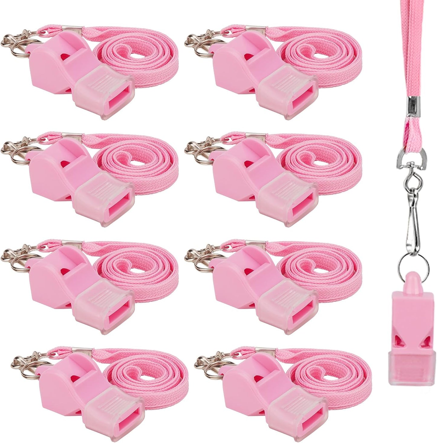 Silbato plástico con cordón para deportes y fiestas