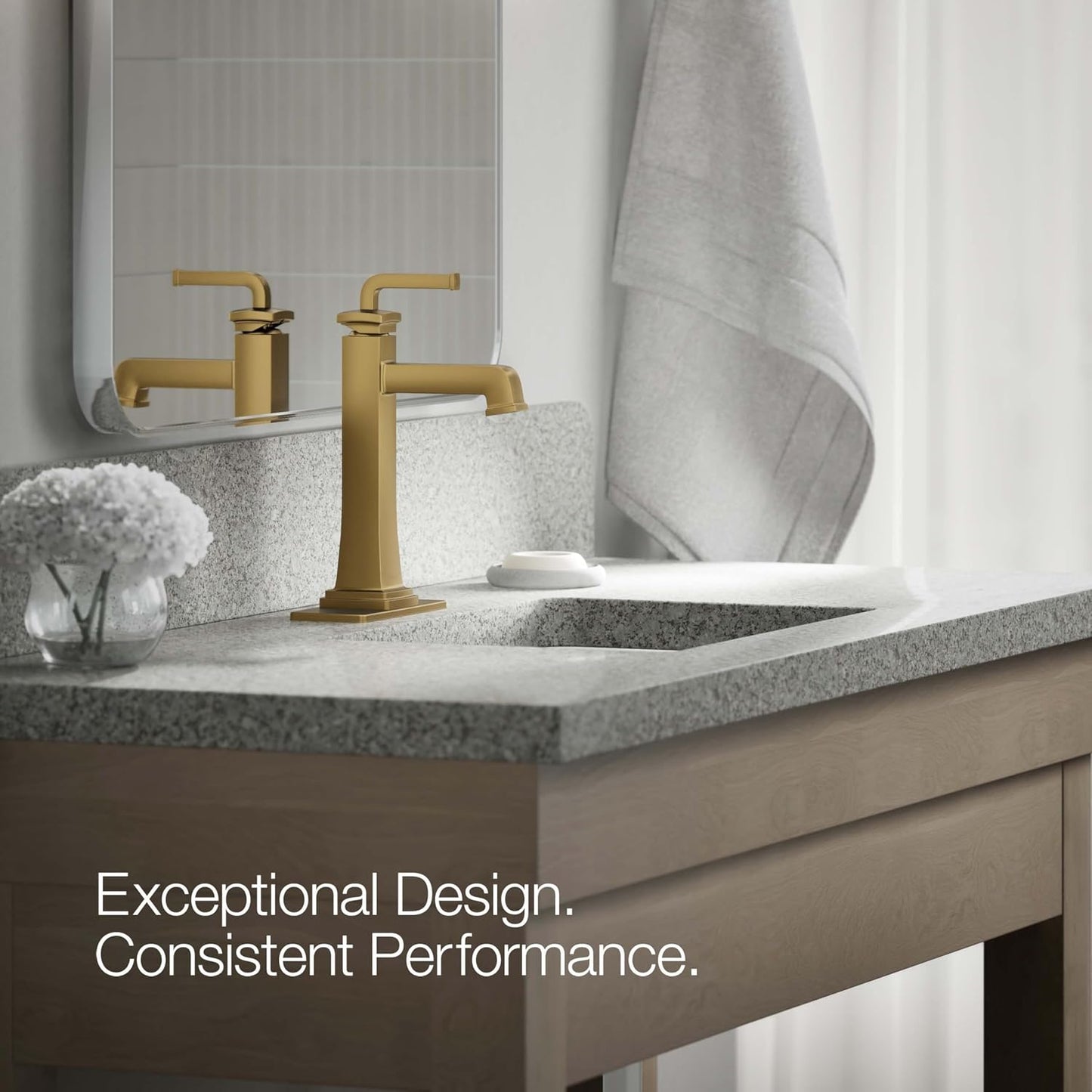 Grifo baño alta presión 5gpm latón cepillado vibrante