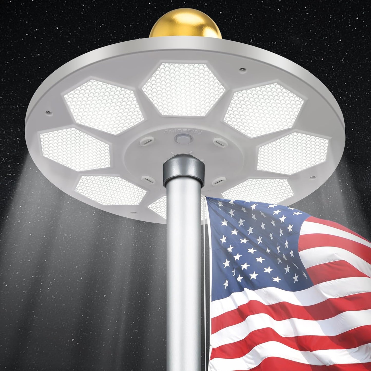 Luz LED solar para asta bandera 160 LED impermeable