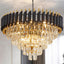 Candelabro cristal 10 luces 24" negro y dorado comedor