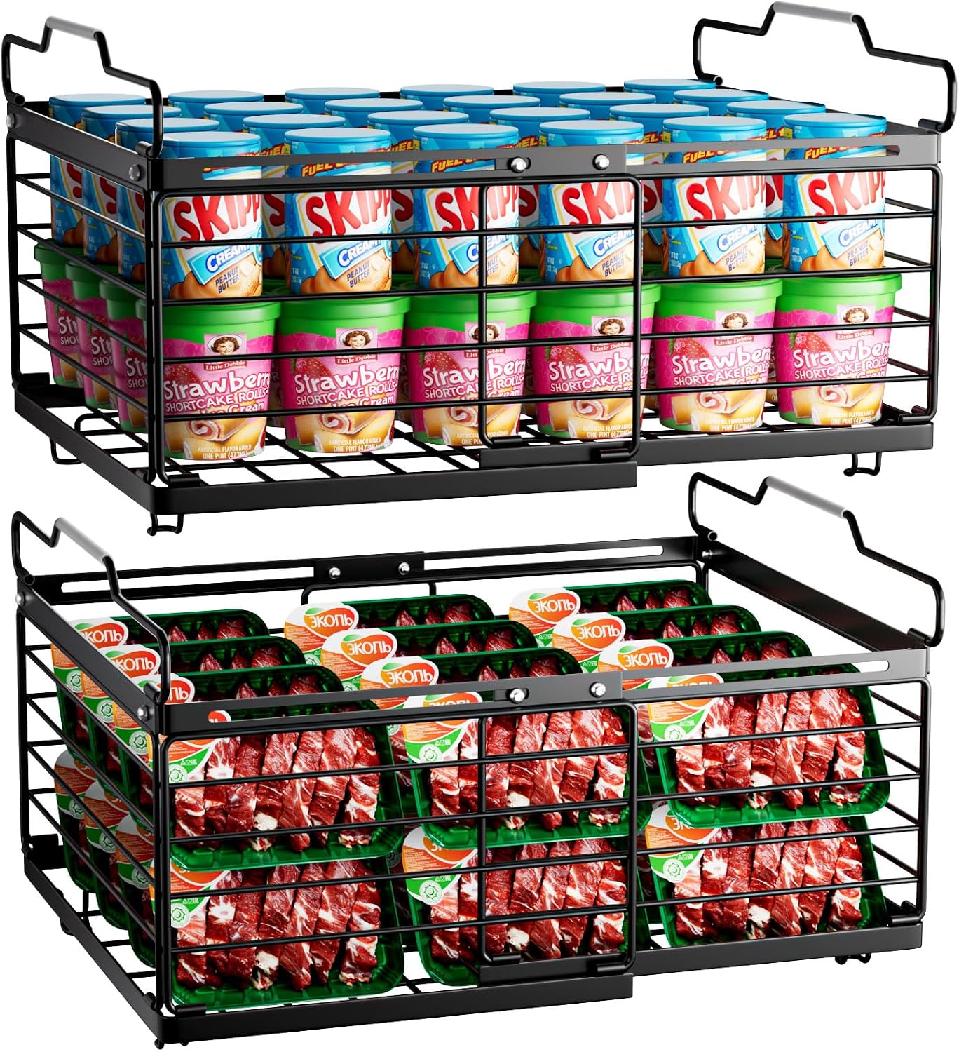 Contenedores congelador 2 pack metal apilables cocina