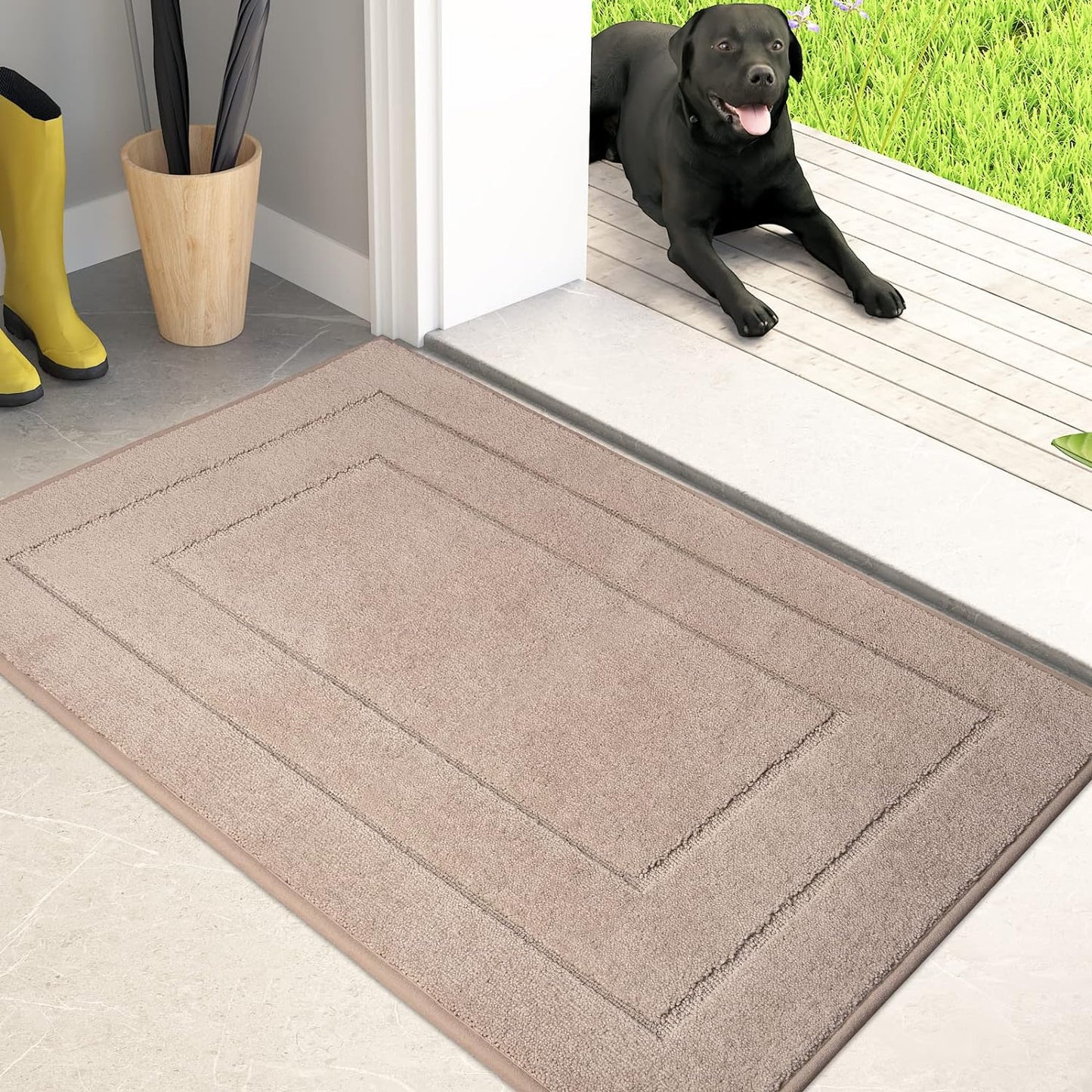 Tapete puerta antiderrap 20x31.5" absorbente para perro