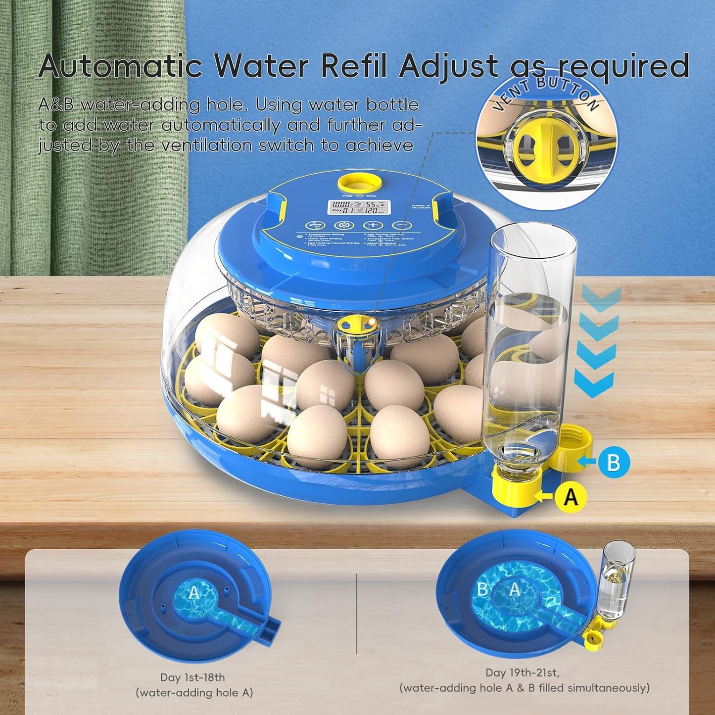 18 Incubadoras Huevos Giro Automático Control Humedad