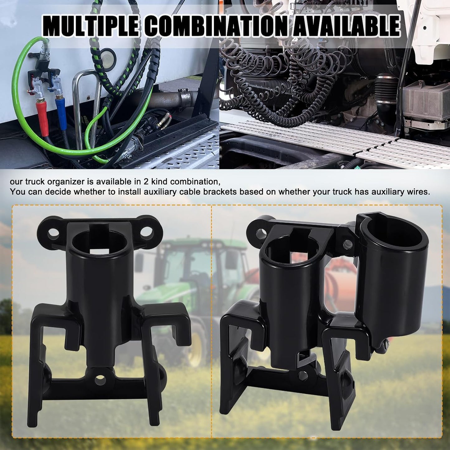 Soporte Gladhand para semircamión con 2 enchufes y cables