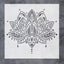Plantilla mandala flor loto 12x12pulg decoración bohemia dormitorio