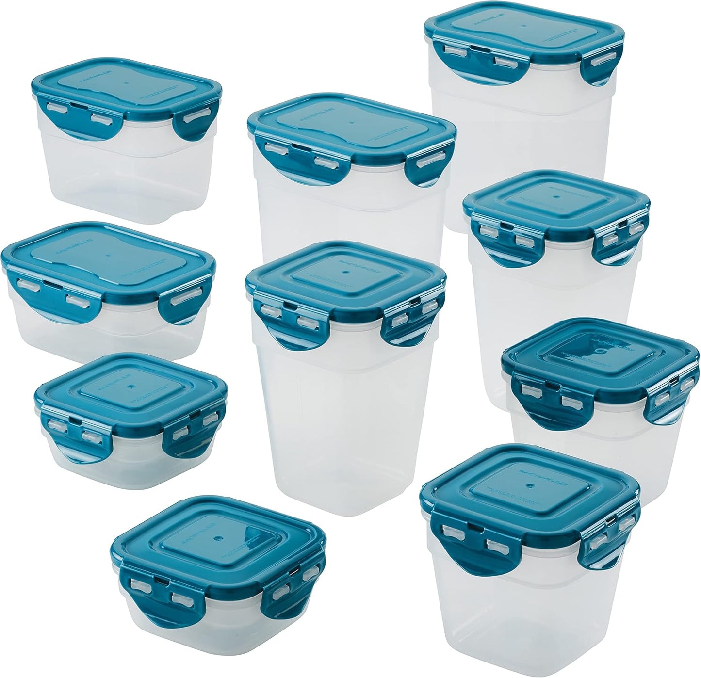 Set 20 Pzas Contenedores Apilables Transparentes Tapas