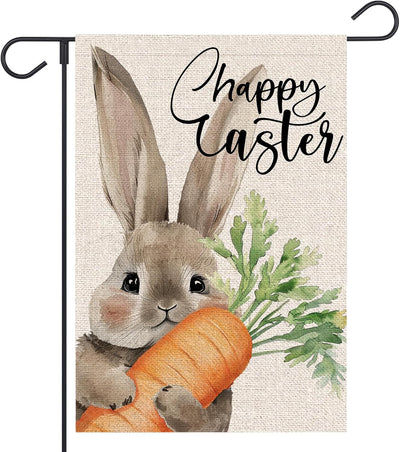 Bandera jardín conejo Pascua 12x18pulg doble cara decoración patio
