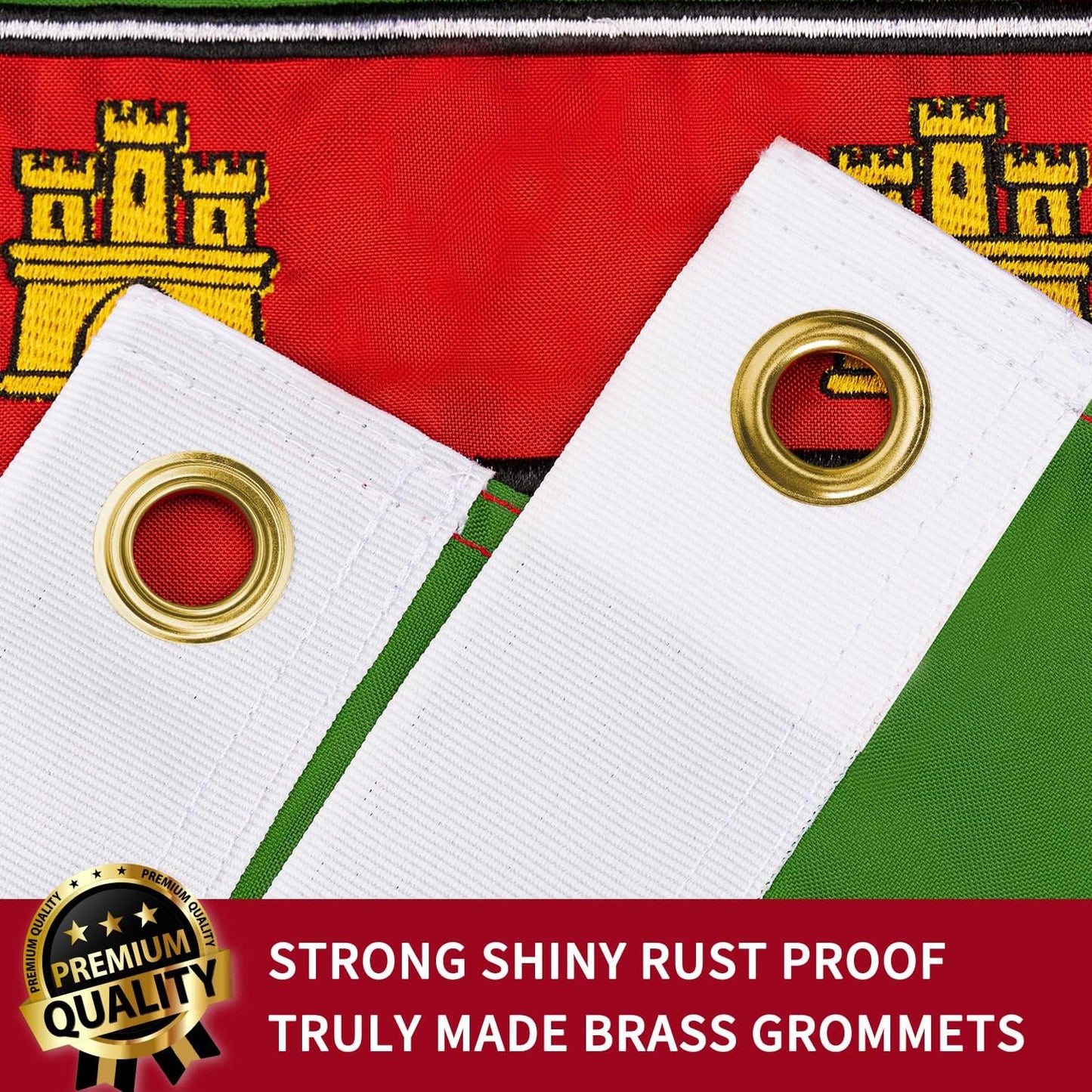 Bandera Portugal 3x5ft doble cara nailon 210D resistente