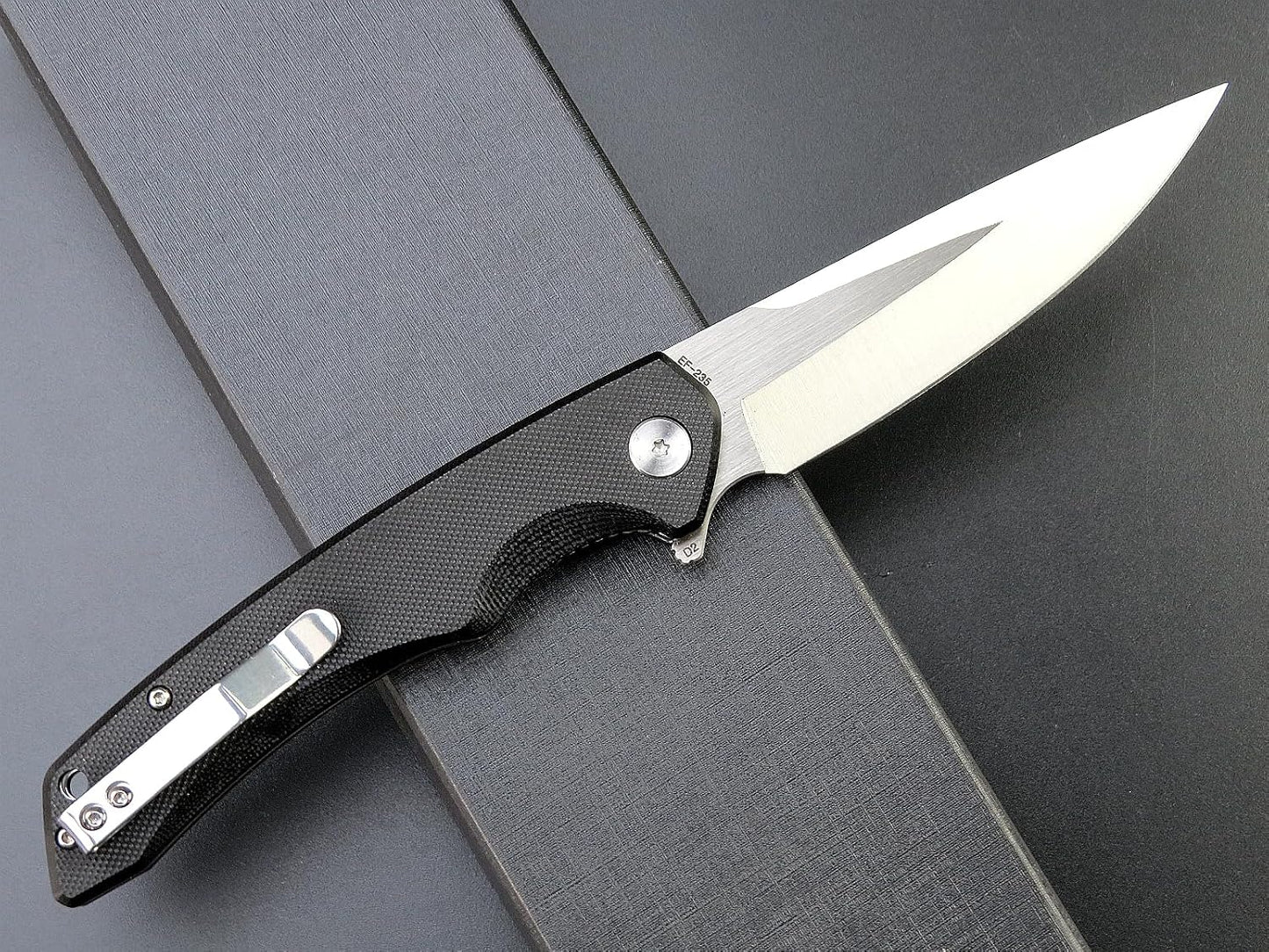 Cuchillo plegable EDC D2 G10 negro para camping