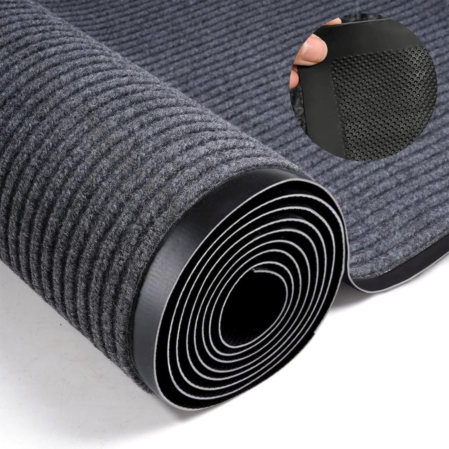 Alfombra pasillo 3x10ft antiderrap gris interiores