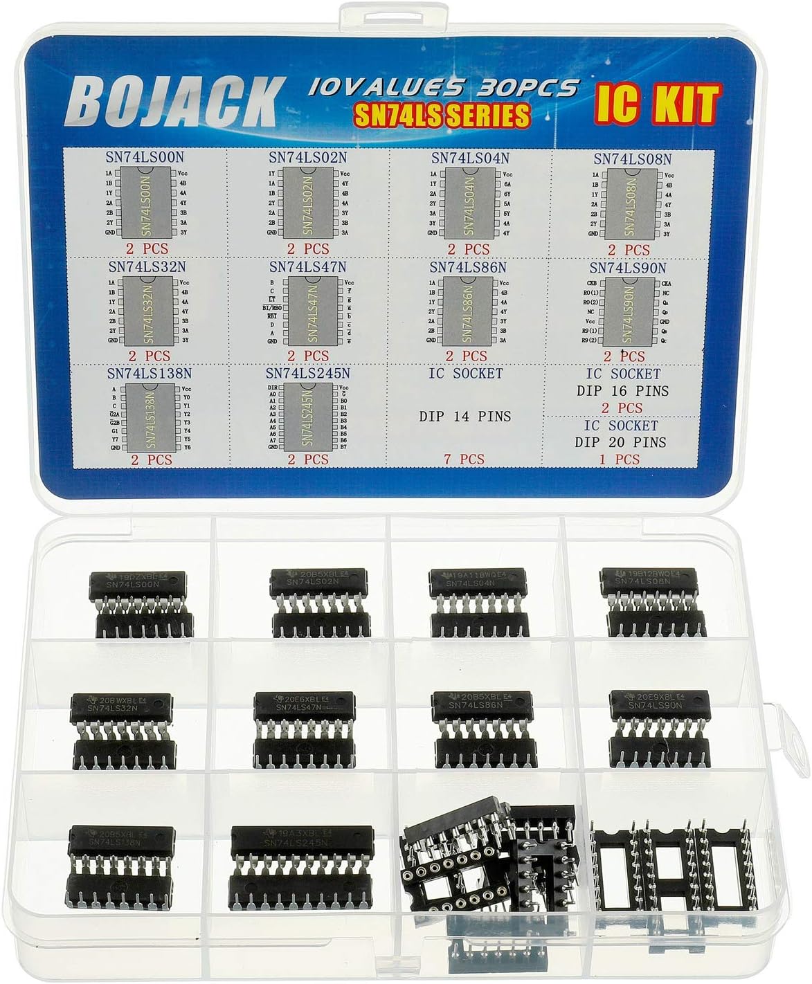 10 Valores 30 Pzas Ic Schottky Lógica Sn74ls00n Kit