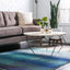 Alfombra moderna abstracta 3.3x5ft azul/beige