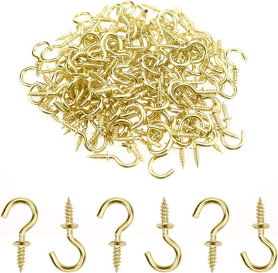 200 Ganchos Latón Dorado 1/2" Pared Yeso Madera 3.5lb