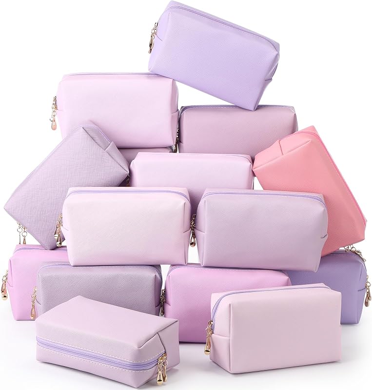 15 Pzas Bolsas Maquillaje PU Impermeables para Mujer