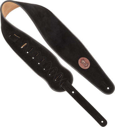 Correa cuero gamuza bajo 4pulg ribete negro
