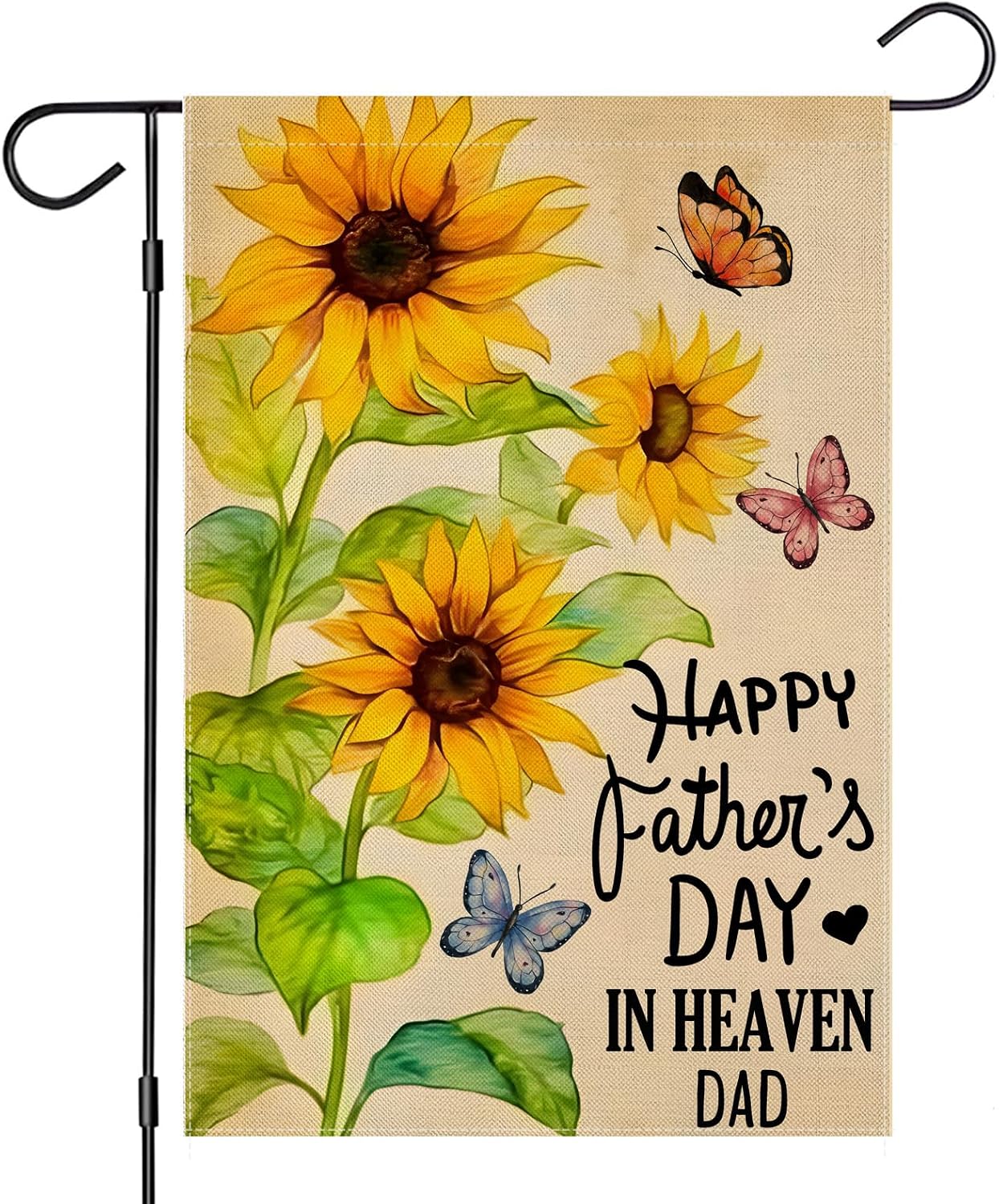 Banderas jardín decoración flores mariposas regalo papá