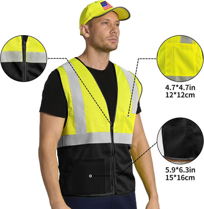 Chaleco seguridad reflectante malla 2 bolsillos ANSI/ISEA 107