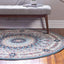 Alfombra redonda 5ft1pulg azul/burdeos