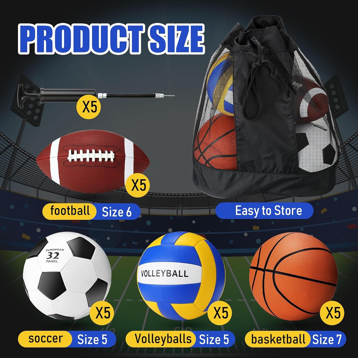 Set pelotas deportivas baloncesto fútbol voleibol