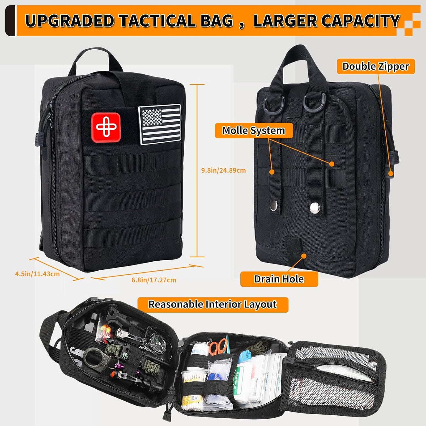 Kit supervivencia 252 pzas para hombre mujer coche viaje