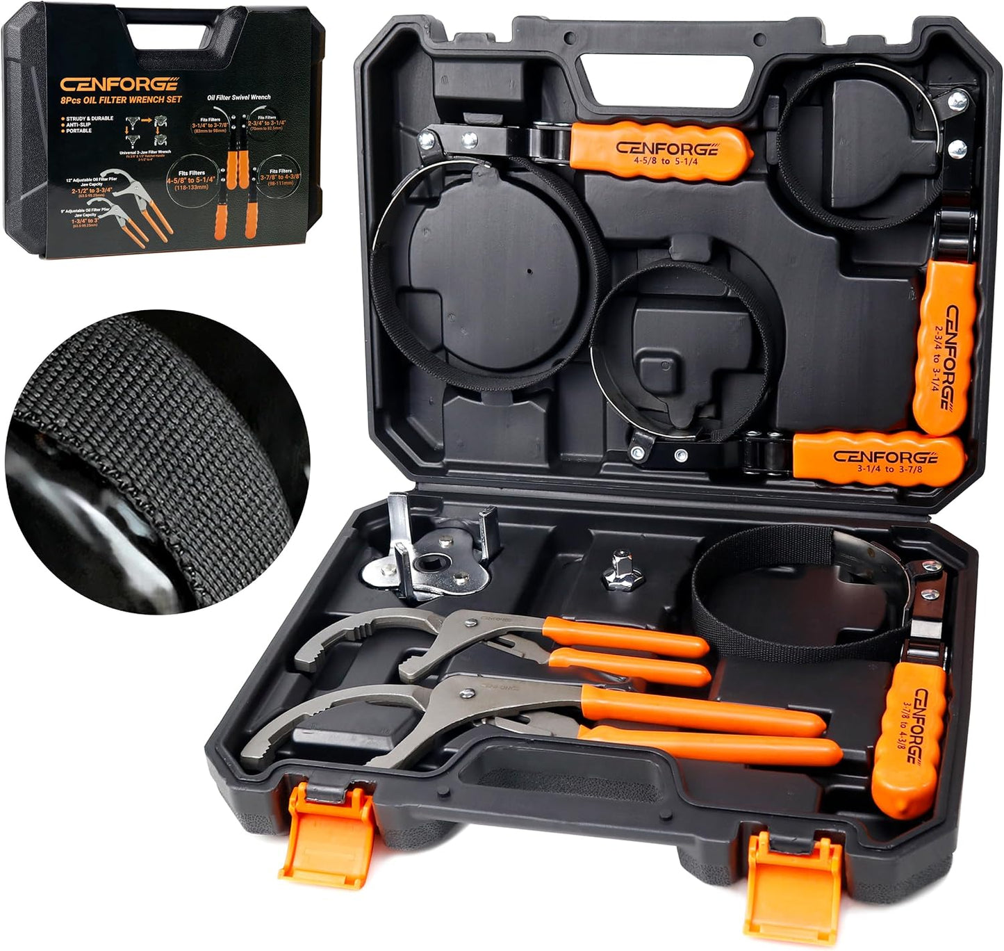 Set llaves para filtro de aceite de 8 pzas