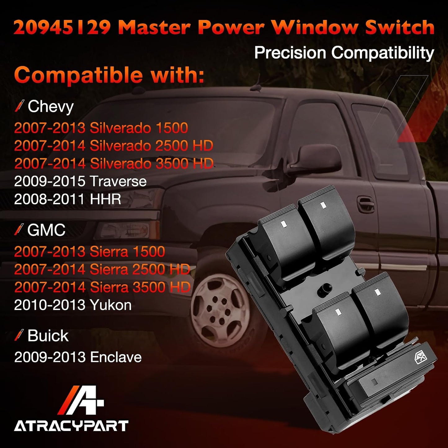 Interruptor ventana maestro Chevy Silverado Sierra 07-13