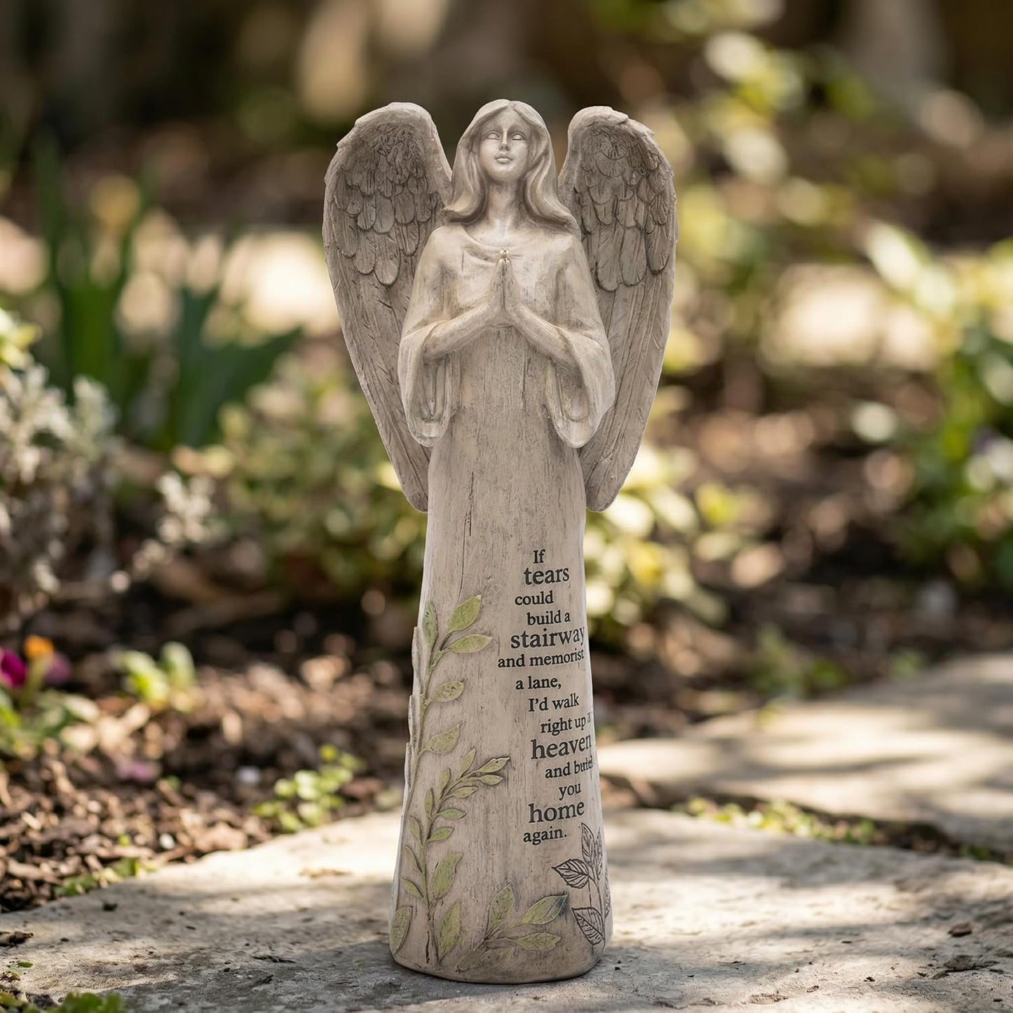 Estatua ángel rezando resina jardín 13pulg