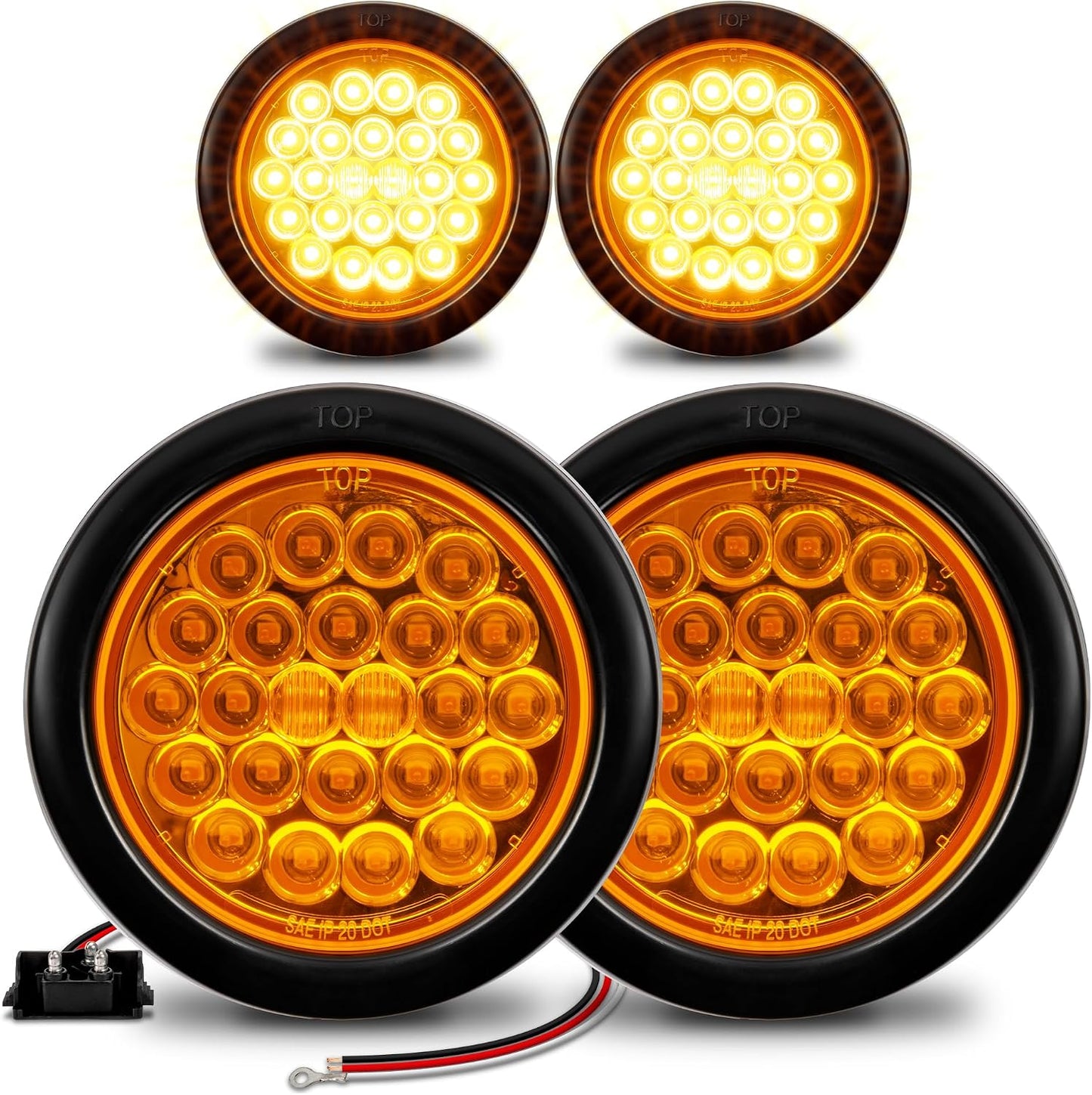 Faro trasero redondo 4pulg 24led luz blanca RV