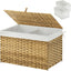 Cesta mimbre 65L plegable con forro metal dormitorio