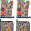 Set 4 manoplas hornear estilo Talavera resistente calor