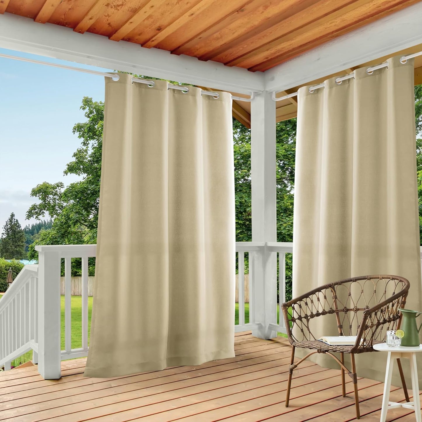 Cortinas cabana opacas 54x108" set 2 pzas