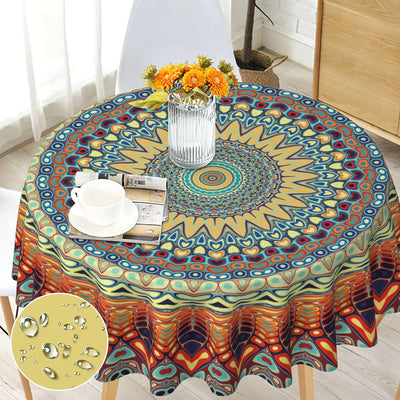 Mantel redondo bohemio 70pulg resistente uso hogar