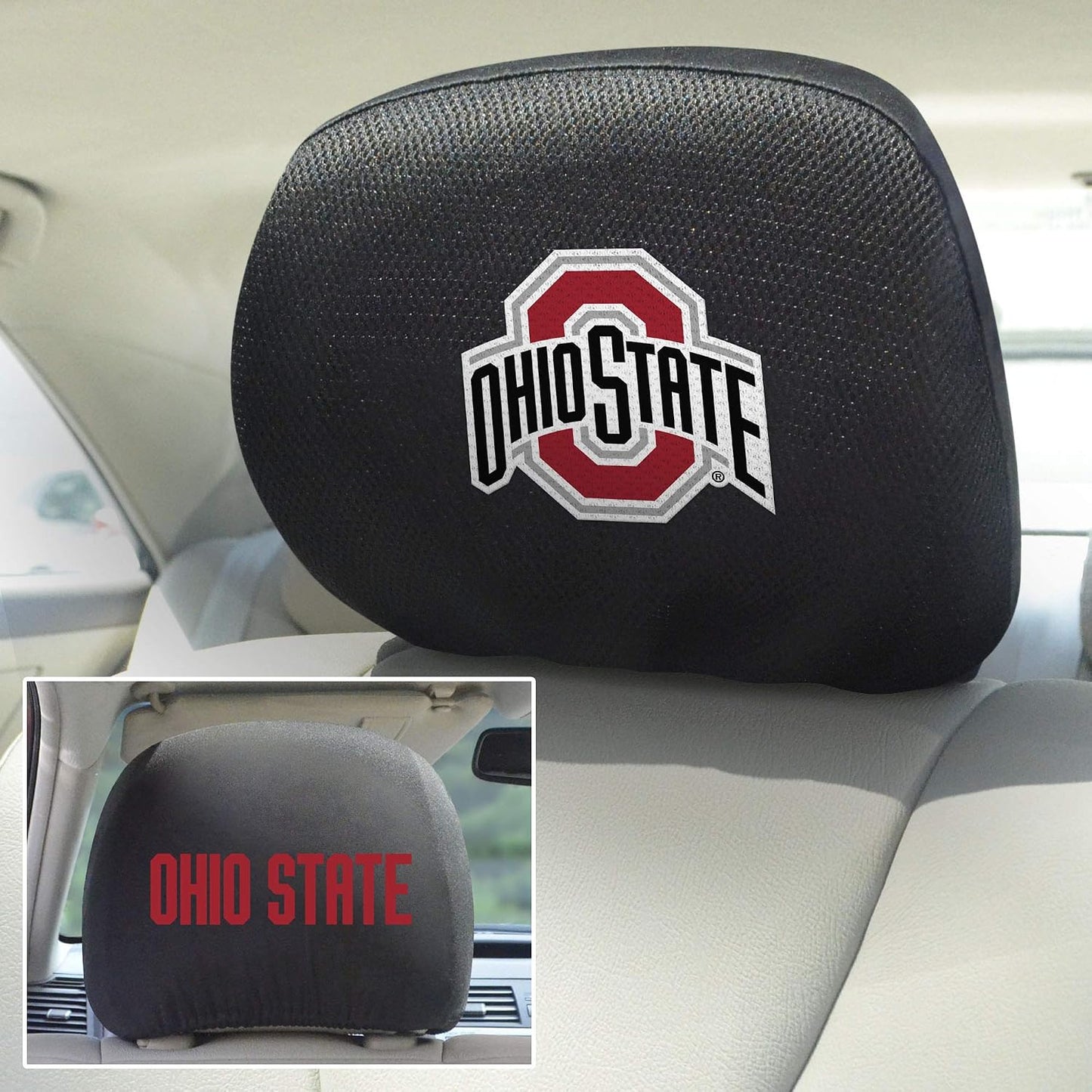 Set 2 Pzas Fundas Bordadas Reposacabezas Ohio State Buckeyes