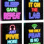 Póster neón videojuegos niños 12x16" sala