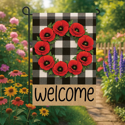 Bandera jardín 12x18pulg flores tropicales doble cara