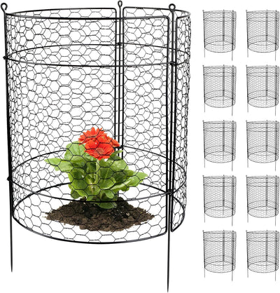 10 Protectores plantas jardín 20x14pulg jaula alambre metal