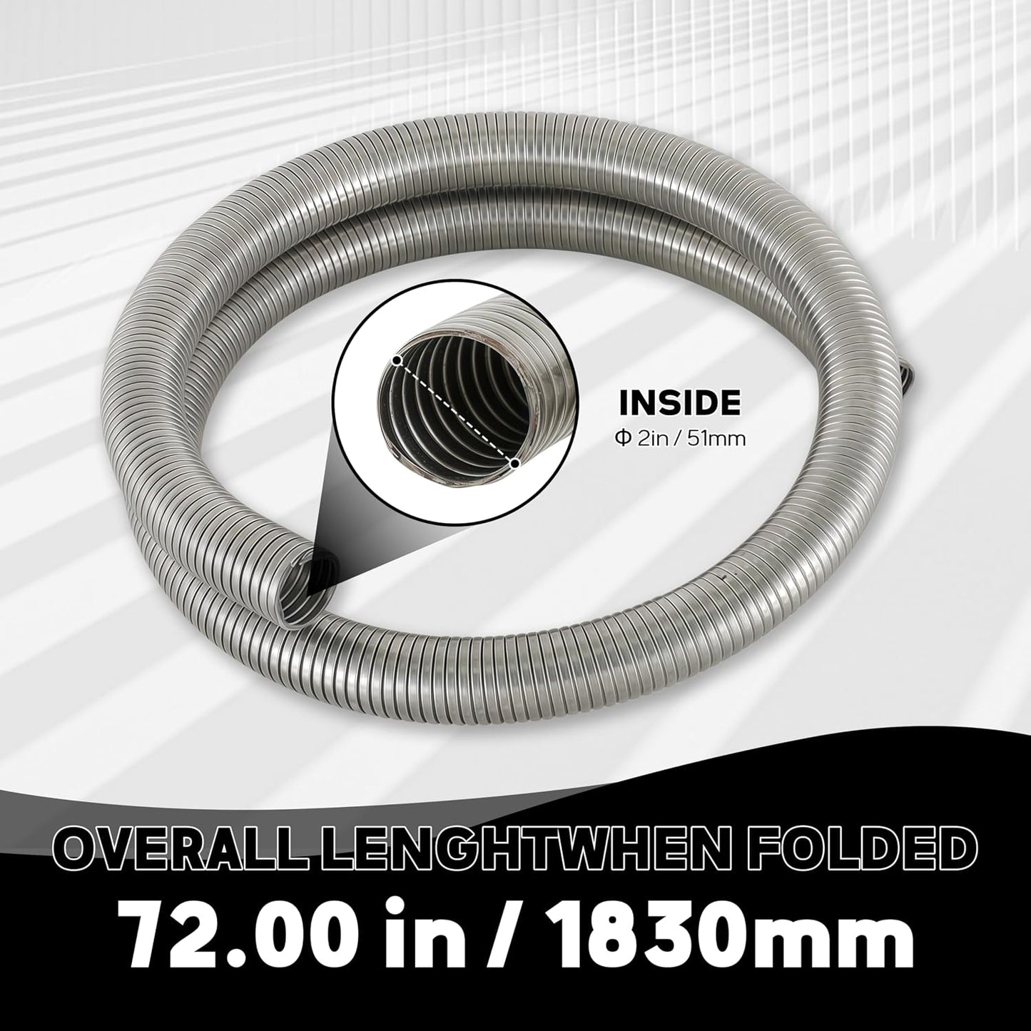 Tubo flexible escape acero inox 72" 2"