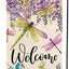 Bandera jardín floral libélula 12x18pulg doble cara