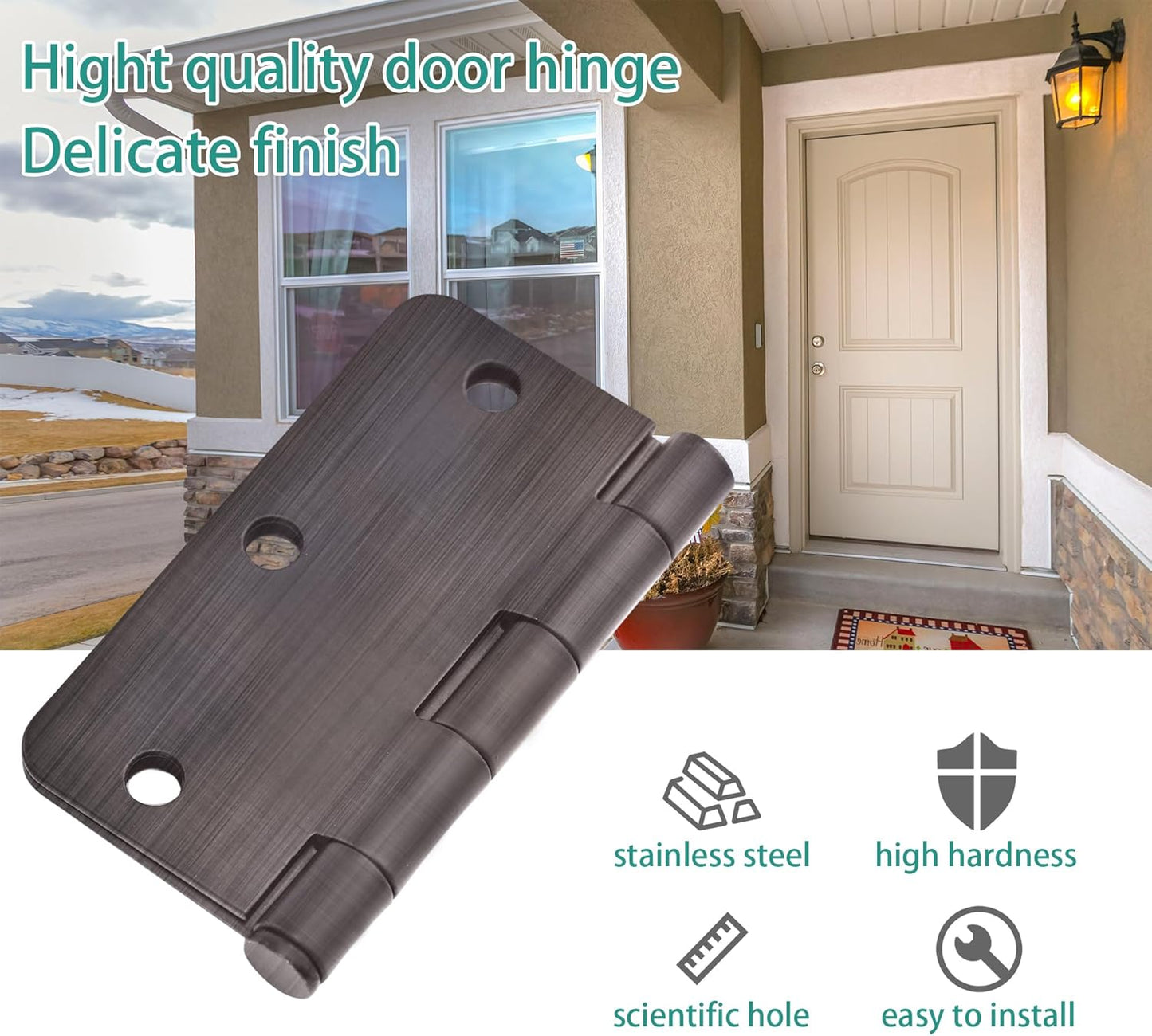 6 Bisagras Puerta Bronce Aceitado 3.5x3.5pulg Madera