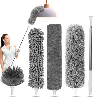 Kit plumero 5en1 para limpieza gris