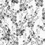 Papel tapiz floral bohemio blanco y negro 17.7x118pulg