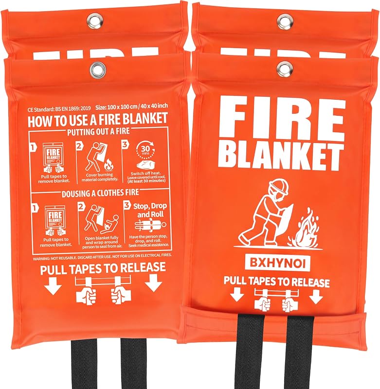 4 Manta Emergencia Incendios 40x40pulg Seguridad Hogar Coche